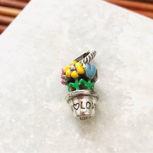 Brighton Colorful Flowerpot Charm Enameled